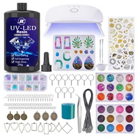 Kit de construction avec acrylique ultra-transparent et lampe UV améliorée, accessoires en acrylique pour porte-clés