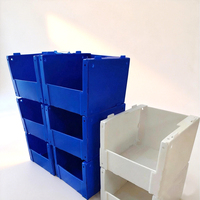 Bacs de tri en plastique ondulé personnalisés, pliables et empilables, pour entrepôt, vente en gros, commande en vrac