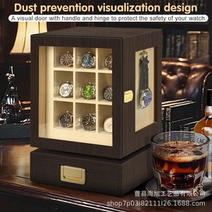 Wooden <b>Watch</b> Storage Box Rectangle Desktop 4 Layers With Drawers For Men Women Jewelry Display <b>Case</b> - Product Image 2