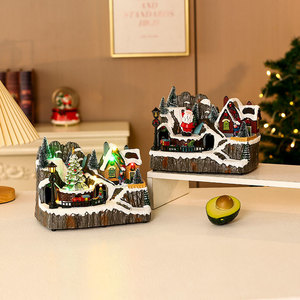 Nuevo adorno navideño musical, luminoso y giratorio de resina; ideal para hoteles, restaurantes y centros comerciales. - Product Image 2