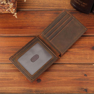 กระเป๋าสตางค์ AndoBag RFID Block แบบสั้นสำหรับผู้ชาย หนังวัวแท้สไตล์เรโทร ที่ใส่บัตรหนังแท้ Crazy Horse กระเป๋าเงินบาง รุ่น 1398 - Product Image 5