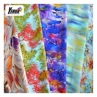Offre spéciale robe florale yehua VISCOSE 45s/30s 100% tissu de rayonne viscose tissé tissu satiné imprimé numérique