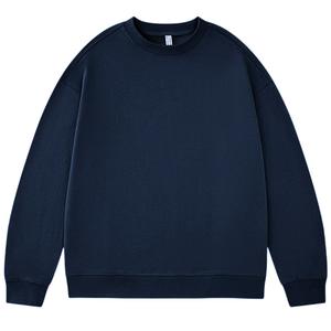 Premium 330GSM Sudadera de cuello redondo Jersey grueso de algodón en blanco Suéter básico de peso pesado para hombres - Product Image 1