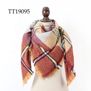 Vendita calda muti colori stock grande piazza di inverno del capo oversize tartan acrilico <span class=keywords><strong>plaid</strong></span> coperta sciarpe - Product Image 6