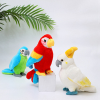 Jouet en peluche perroquet coloré, oiseau mignon avec rembourrage en coton PP, emballage en sac OPP pour enfants, jouets en peluche animaux en peluche