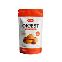 Sachet d'emballage alimentaire imprimé refermable à fermeture éclair, pochette en plastique pour biscuits, gâteaux et snacks, emballage de stockage anti-humidité