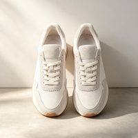 Chaussures décontractées de style urbain en cuir véritable et maille, polyvalentes, à lacets, légères, en cuir de vachette, chaussures de sport