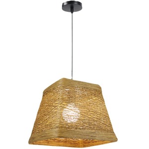 Lámpara colgante creativa de ratán tejido en forma de campana con bombilla LED E27 para hoteles, casas de huéspedes y decoración de restaurantes. - Product Image 3
