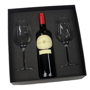 Sfrizzante e vetro senza stelo set regalo scatola di imballaggio modello promozionale festival celebrazione glitter vino e vetro regalo - Product Image 1