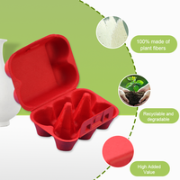 Plateau à œufs en pulpe de canne à sucre moulé sur mesure, plateau en pulpe recyclable, boîte d'emballage alimentaire en pulpe de fibre, impression UV, logo personnalisé