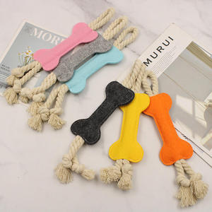 Venta al por mayor fieltro perro mordedura juguete mascota masticar hueso juguetes fieltro tela colorida duradera perro cuerda Juguetes - Product Image 2