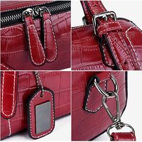 Sac à bandoulière tendance en cuir véritable pour femme, motif litchi en cuir de vachette, écologique, imperméable, fermeture éclair, 1-1,9 L