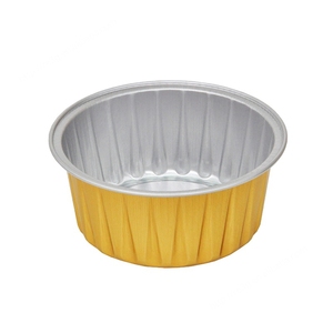 RE3G Boîte à lunch ronde dorée Récipient environnemental en aluminium - Product Image 1