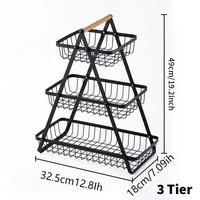 Panier de rangement pour fruits et légumes en acier inoxydable à trois niveaux, étagère de comptoir de cuisine, moderne, durable, multifonctionnel, organisation