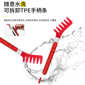 Silicone And Stainless Steel Spaghetti Tongs 9 Inch With Detachable Handle For Pasta Salad Noodles Barbecue Steak - Product Image 1