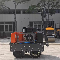 Mini rouleau compresseur 0,5 tonne 0,6 tonne à double tambour pour asphalte, petite machine vibrante pour le compactage des routes