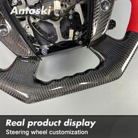 Volant intérieur de voiture personnalisé en cuir rouge en fibre de carbone véritable pour Toyota Crown Athlete GRMN Royal Saloon Sport