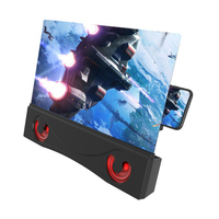 12 téléphone Écran Loupe avec Sans Fil Haut-Parleur 3D Cellulaire Téléphone Écran Amplificateur pour les Films Vidéos de Jeu Compatible avec Tous Les