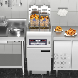 Sistema di filtraggio dell'olio con protezione anti-surriscaldamento per friggitrici da ristorante in stile occidentale. - Product Image 4