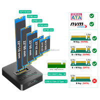 Enclosure SSD M.2, Chip RTL9210C Protokol Ganda NVMe & SATA Pembaca SSD M.2, Casing SSD M2 Eksternal USB 3.2 Gen2 Tipe-C, 10Gbps
