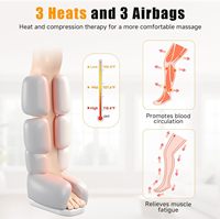 Masseur électrique pour les jambes, compression thermique, circulation des pieds et des mollets, soulagement de la douleur, bottes de compression, contrôleur manuel, 6 modes