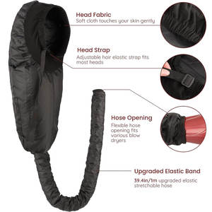 <strong>Hair</strong> <strong>Dryer</strong> <strong>Bonnet</strong> Attachment Reusable Durable Extra Large Hooded <strong>Dryer</strong> Adjustable Caps Polyester Material EasyUse Professional - Product Image 2