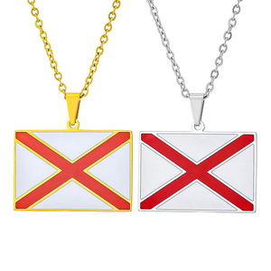 Europeo Americano Tk Venta caliente Goteo de aceite <span class=keywords><strong>Alabama</strong></span> Chapado en oro Acero inoxidable Collar con colgante de moda Budismo Figaro para niños - Product Image 5