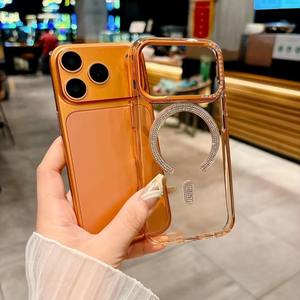 <span class=keywords><strong>เคส</strong></span>แม่เหล็กแบบด้านหรูหรา โปร่งแสง ประดับกลิตเตอร์ สำหรับ iPhone 17 11 <span class=keywords><strong>12</strong></span> Pro Max 14 15  บางเฉี<span class=keywords><strong>ย</strong></span>บ แข็งแรง ทนทาน  วัสดุ PC  อุปกรณ์เสริมแฟชั่น - Product Image 2