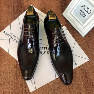 Nouvelles Chaussures Habillées Oxford pour Homme en Cuir Brillant, Style Britannique Tendance, à Bout Pointu, Montantes, à Enfiler, Idéales pour Mariage et Cérémonie - Product Image 2
