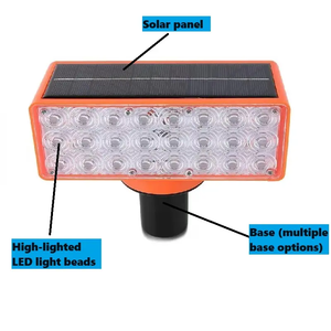 <span class=keywords><strong>Site</strong></span> Feux d'avertissement rouges et bleus Feux de circulation à LED de route Feux clignotants solaires - Product Image 3