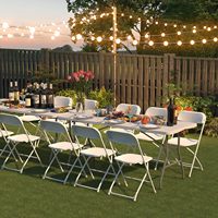 Langlebiger tragbarer 6FT HDPE Kunststoff Moderner halb klappbarer rechteckiger Tisch Outdoor-Events Camping Party Dining Hotel & Krankenhaus gebrauch