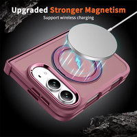 Étui de protection antichoc de luxe pour iPhone Duo Duo Fold avec support rotatif en métal et aimant, finition mate