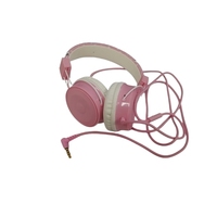 Headphone SC ECOMMERCE Super Imut Motif Anak Kucing Pink Putih, Dapat Disesuaikan, Cocok untuk Ponsel dan Smartphone Anak Perempuan, Model P47M