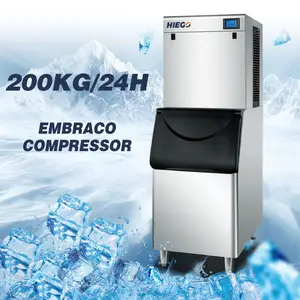 200Kg/24hr Dobbelstenen Vierkante Cube Ice Maker Machines Om Schoon Ijs Voor Thee Winkel Of Bar