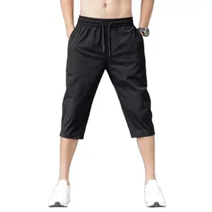 Men's Shorts Summer Breeches Thin Nylon 3/4 Length Trousers Men's Long Shorts Mens 3/4 Shorts