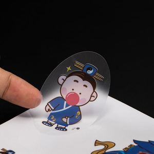 สติกเกอร์ไวนิลใสกันน้ำแบบกำหนดเอง พิมพ์ลายการ์ตูน ออกแบบโลโก้ สติกเกอร์ PVC ใสแบบวงกลม - Product Image 2