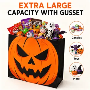 Durable Reusable Halloween <b>Craft</b> Packaging Tote <b>Bags</b> with Custom Logo Heat Pressed Printing Low MOQ halloween non-woven <b>bag</b> - Product Image 6
