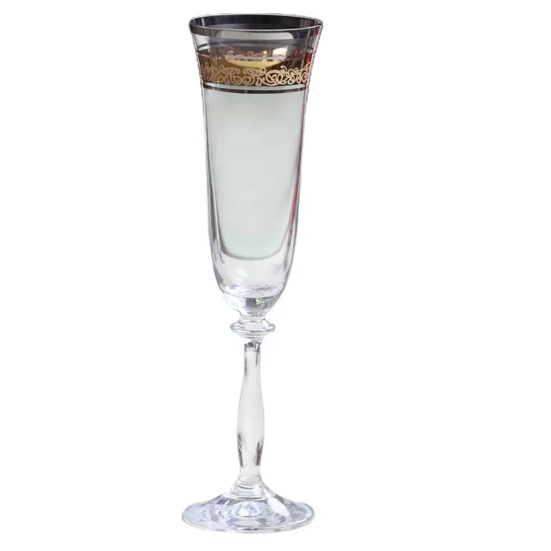 יוקרה דקורטיבי בוהמיה עופרת משלוח קריסטל שמפניה חליל זכוכית Stemless שמפניה זכוכית