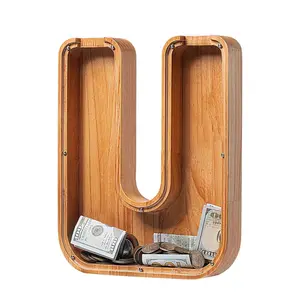 パーソナライズされた木製の手紙貯金箱アルファベットの手紙装飾的なサイン貯金箱完璧なユニークなギフトの装飾貯金箱