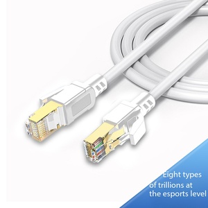 สายเคเบิล Cat8 แบบกลม ความเร็วสูงพิเศษ 40Gbps 2000MHz ทองแดง OFC ป้องกันสองชั้น สาย LAN RJ45 - Product Image 1