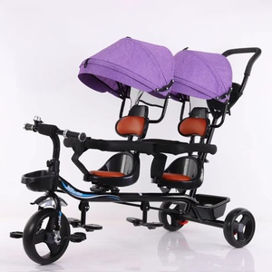 Carrito de Paseo Doble para Niños Gemelos, con Asientos Laterales, Manillar de Empuje y Capota, Nuevo y en Oferta - Product Image 2