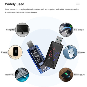 Testeur de tension et de courant USB numérique pour téléphone portable, tablette, ordinateur portable, <span class=keywords><strong>PC</strong></span>, batterie externe, test de port USB électronique - Product Image 4