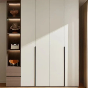 Armoire en bois moderne sur mesure haut de gamme pour intérieurs résidentiels et hôtels, avec tringle à vêtements, tiroirs de rangement et portes battantes de luxe - Product Image 6