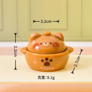 Accessoires en résine DIY pour maison de poupée, figurines d'animaux de dessin animé mignons, aliments miniatures, ornements de bureau faits à la main - Product Image 5