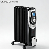 Radiateur intelligent à huile avec écran LCD et thermostat électronique pour le chauffage de la maison et du bureau