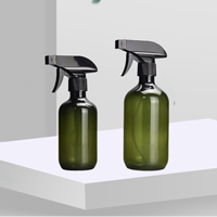Bouteille de parfum d'intérieur en plastique PET vert ambre 300ml/500ml, flacon pulvérisateur vide personnalisé avec gâchette pour désodorisant, emballage