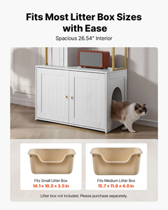 Meuble pour litière <span class=keywords><strong>de</strong></span> chat, armoire dissimulée pour litière avec <span class=keywords><strong>toilette</strong></span> pour chat en métal imperméable, pour le salon - Product Image 1