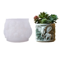 DUMO Éléphant Pot à bougie Moule en silicone pour la fabrication de gobelets en plâtre Moule en résine pour la décoration intérieure Cadeaux