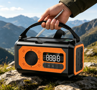 Radio AM/FM/WB e Internet con Manivela y Energía Solar de 10000 mAh, con Alarma y Función de Carga