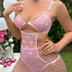 Lingerie Sexy ODM Europea e Americana, Body con Bretelle e Schiena Scoperta a Forma di Cuore in Poliestere - Product Image 1
